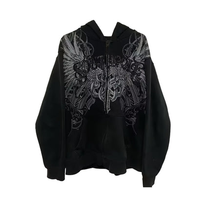 Graphic Zipper Hoodie